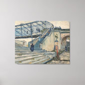 Van Gogh's The Trinquetaille Bridge, Arles (1888) Canvas Afdruk (Voorkant)