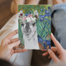 Van Gogh's Wenskaart en Fancy Llama
