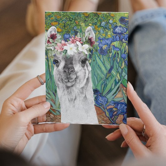 Van Gogh's Wenskaart en Fancy Llama