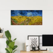 Van Gogh's Wheatfield met Krogen Poster (Thuiskantoor)