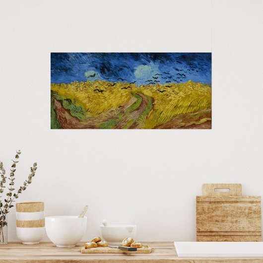 Van Gogh's Wheatfield met Krogen Poster (Keuken)