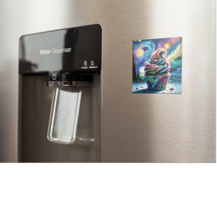 Van Gogh's Whimsy: Cupcake kosmos magneet
