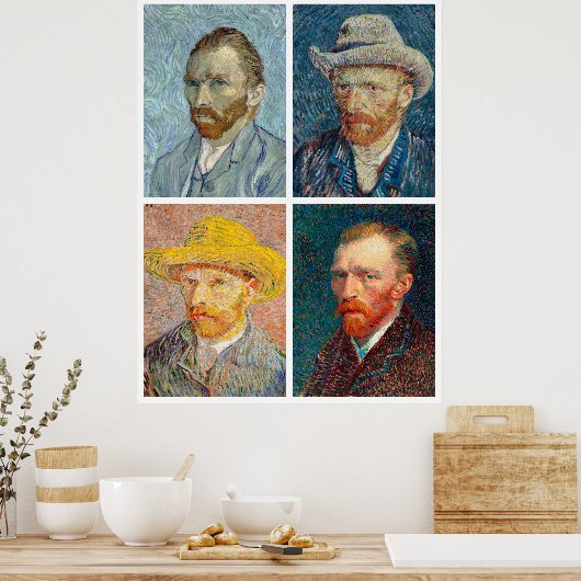 Van Gogh's zelfportretten Poster (Keuken)