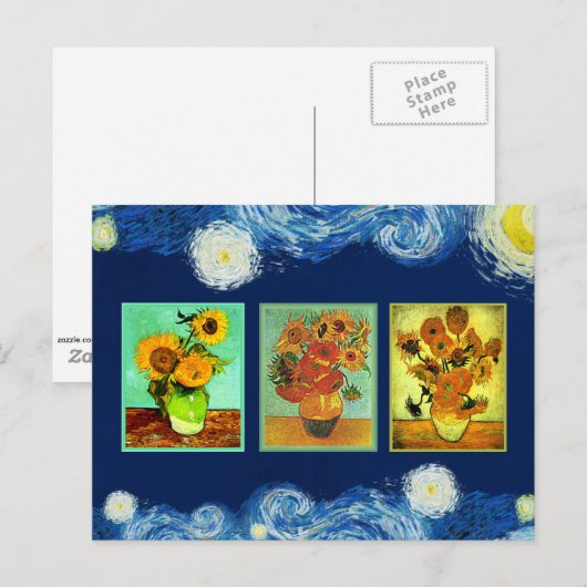 Van Gogh's Zonnebloem Serie Ansichtkaart Briefkaart (Voorkant / Achterkant)