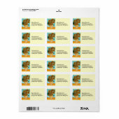 Van Gogh's zonnebloemen Etiket (Full Sheet)