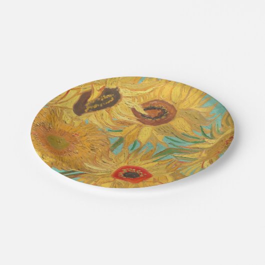 Van Gogh's zonnebloemen Papieren Bordje (Gekanteld)