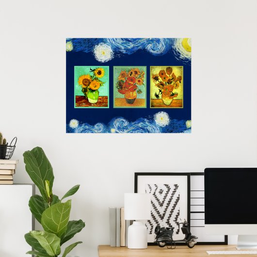 Van Gogh's zonnebloemen Poster (Thuiskantoor)