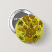 Van Gogh's zonnebloemen Ronde Button 5,7 Cm (Voorkant /achterkant)