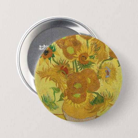 Van Gogh's zonnebloemen Ronde Button 7,6 Cm (Voorkant /achterkant)