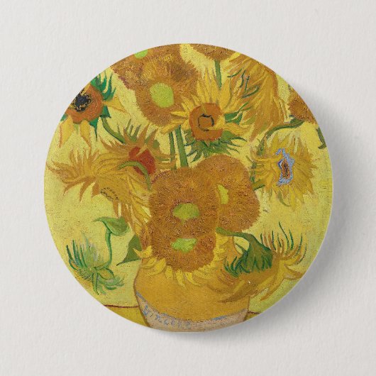 Van Gogh's zonnebloemen Ronde Button 7,6 Cm (Voorkant)