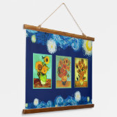 Van Gogh's zonnebloemserie Hangend Wandkleed (Gebogen)