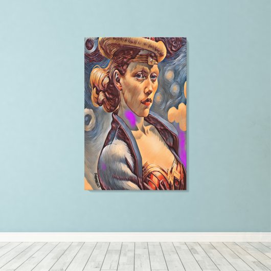 Van Goghs Zus, abstracte kunst Canvas Afdruk (Insitu (Houten vloer))