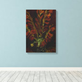 Van GoghVase met Red Gladioli Canvas Afdruk (Insitu (Houten vloer))