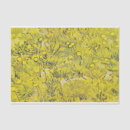 Van Goghwei - Heldergele veldbloemen Tissuepapier (Voorkant)