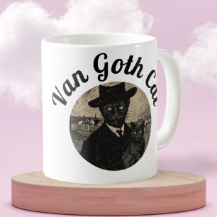 Van Gothic Kat Sterrennacht Gotische stijl Koffiemok