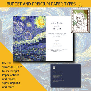 Van Gough Sterrennacht Wedding Invitation Briefkaart