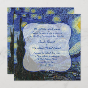 Van Gough Sterrennacht Wedding Invitation Kaart