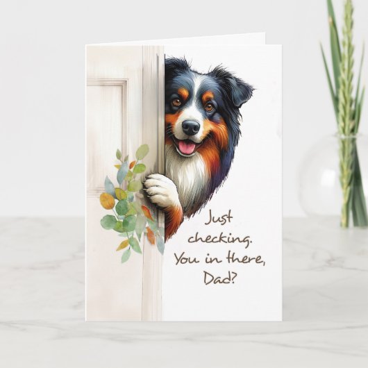 Van grappige honden Vaderdag gluur puppy Kaart (Voorkant)