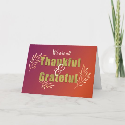 Van groep Grateful & Thankful bij Thanksgiving Kaart (Voorkant)