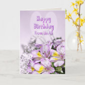 Van groep, Verjaardag met alstromeria lelie bloeme Kaart (Gele Bloem)