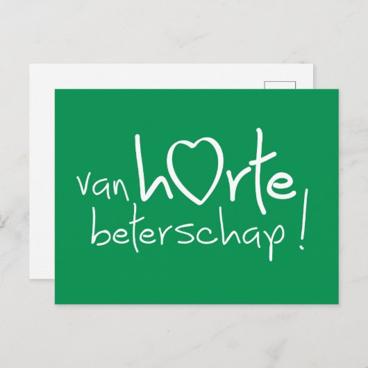 Van harte beterschap ! briefkaart (Voorkant / Achterkant)