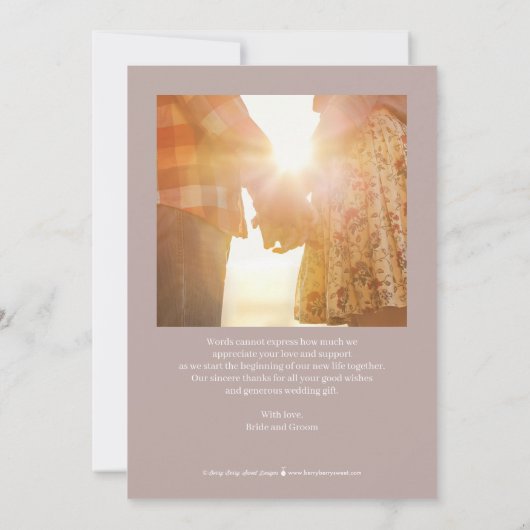 Van harte bewerkbare kleur bedankkaart (Achterkant)