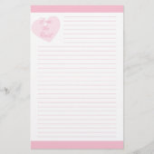 Van hartroze gelinkt briefpapier (Voorkant)