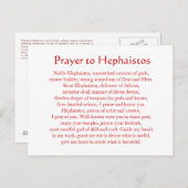 Van Hephaistos (Hephaestus) het Briefkaart (Voorkant / Achterkant)