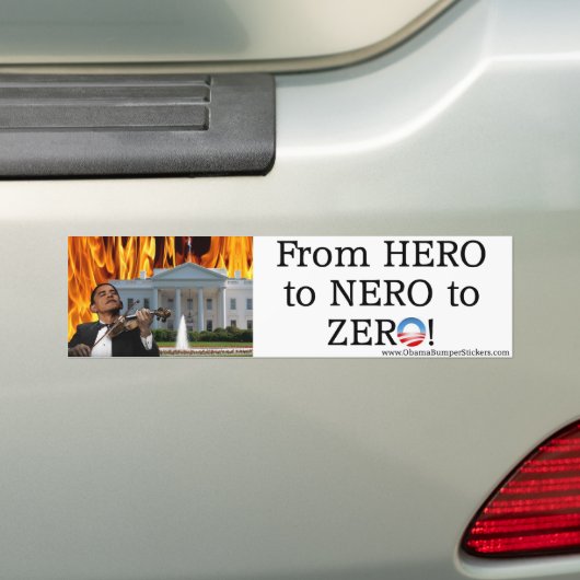 Van Hero naar Nero naar Zero bumper sticker (Op auto)