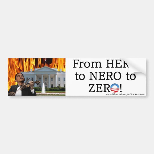 Van Hero naar Nero naar Zero bumper sticker (Voorkant)