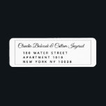 Van het adres van de Terugkeer van het Hart Weddin Etiket<br><div class="desc">Een trouwuitnodiging met een levendige klassieke scriptkalligrafie voor titels met een kleine ondergeciteerde hoofdlettertype voor het lichaam.</div>