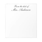 "Van het bureau van..." Aangepast Notitieblok (Voorkant)