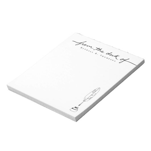 Van het bureau van aangepaste naam briefpapier sch notitieblok (Linkerzijde)