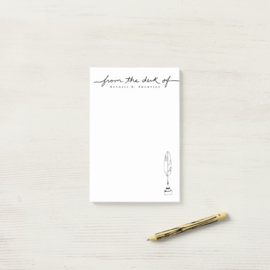 Van het bureau van aangepaste naam briefpapier sch post-it® notes (Op bureau)