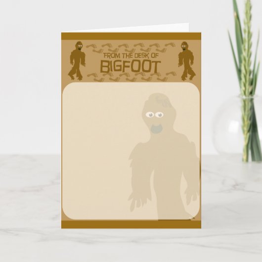 Van het bureau van Bigfoot! Notitiekaartje (Voorkant)