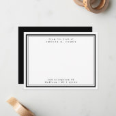 Van het bureau van Black Two Border Naam Adres Notitiekaartje (Voorkant / Achterkant in situ)