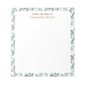 Van het bureau van blauw groen Notitieblok (Voorkant)