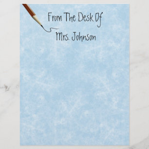 Van het bureau van... Blauw perkampapier