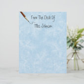 Van het bureau van... Blauw perkampapier (Staand voorkant)