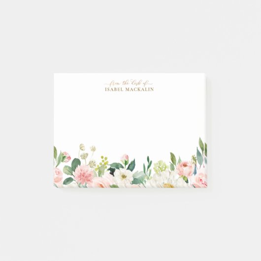Van het bureau van Bleke Blos Roze Bloemige Botani Post-it® Notes (Voorkant)