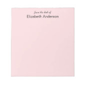 Van het bureau van Bleke Roze Jouw naam Sjabloon Notitieblok (Voorkant)