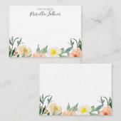 Van het bureau van Blush Pink Waterverf Floral Notitiekaartje (Voorkant / Achterkant)