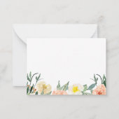 Van het bureau van Blush Pink Waterverf Floral Notitiekaartje (Achterkant)