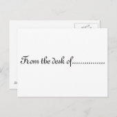 "Van het bureau van" - briefkaart (Voorkant / Achterkant)