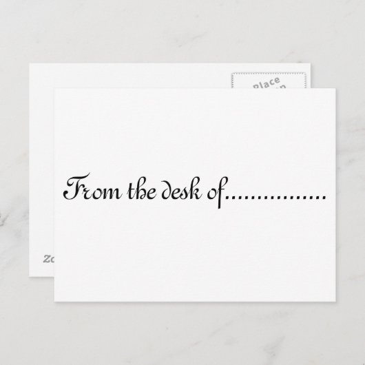 "Van het bureau van" - briefkaart (Voorkant / Achterkant)