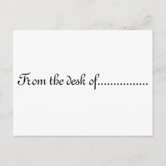 "Van het bureau van" - briefkaart