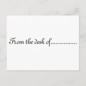 "Van het bureau van" - briefkaart (Voorkant)