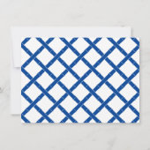 Van het bureau van chic blauw en wit bamboe frame notitiekaartje (Achterkant)