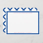 Van het bureau van Chic Blue en White Bamboe Lijst Notitiekaartje (Voorkant / Achterkant)