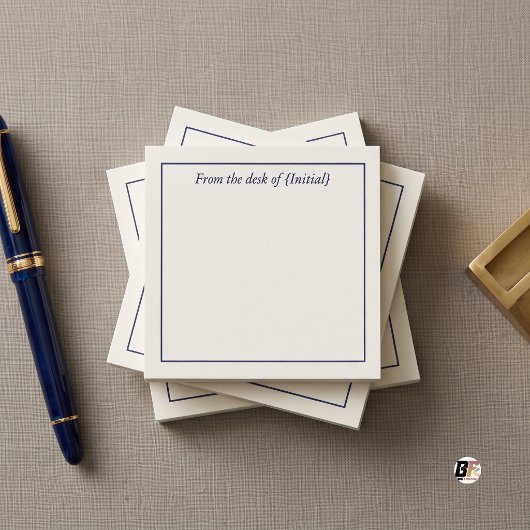 Van het bureau van Classic Monogram Blauw Wit Post-it® Notes